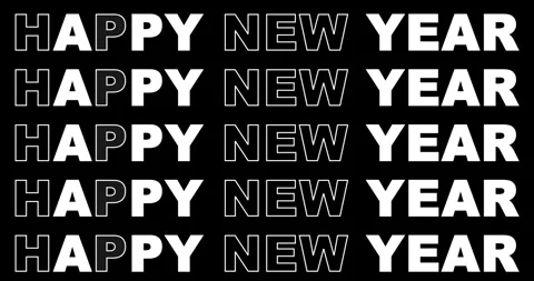 Happy New Year flickering text animation. Happy new year kinetic typography Stock Footage 280613292