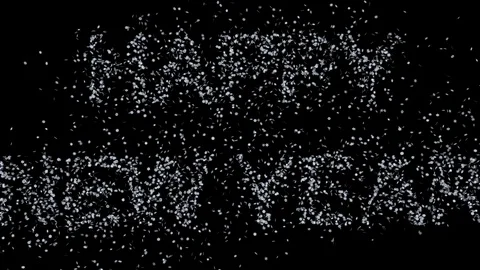Happy new year formed from a cloud of flickering snowflakes Stock Footage 121378445