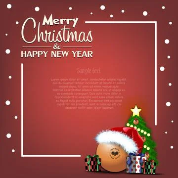 Happy New Year. Frame with Ping-pong ball Stock Illustration