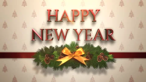 Happy New Year on gift box 動画素材 166379541