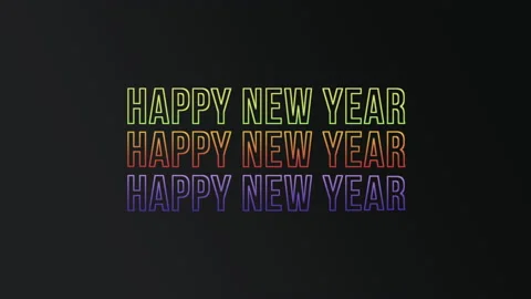 Happy New Year with gradient text Stock Footage 168093536