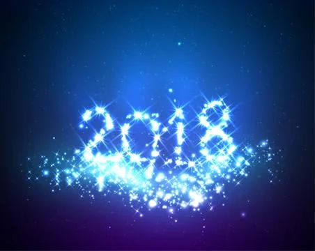 Happy New Year Greeting Background With Shine And Lights Stock Illustration