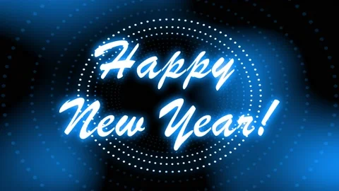Happy New Year greetings as the approaching flickering dots Stock Footage 166603636