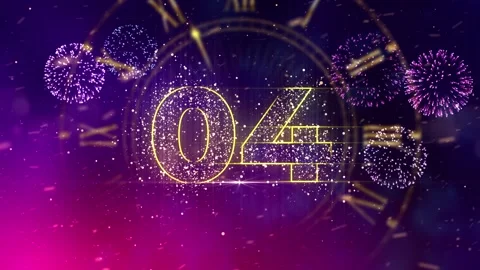 Happy New Year Greetings With Countdown Vídeos de archivo 317011482
