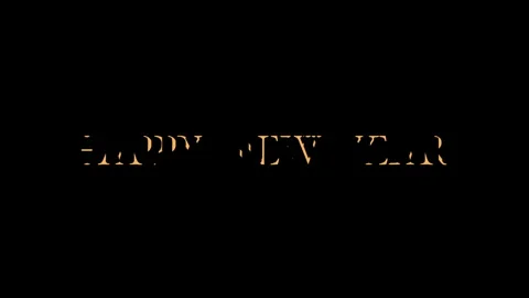 Happy New Year. Holiday text animation. Golden text on black background Stock Footage 257683068