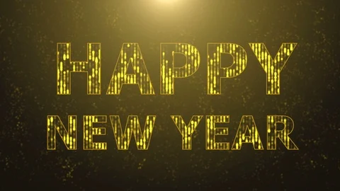 Happy new year with led text light Stock Footage 94478574