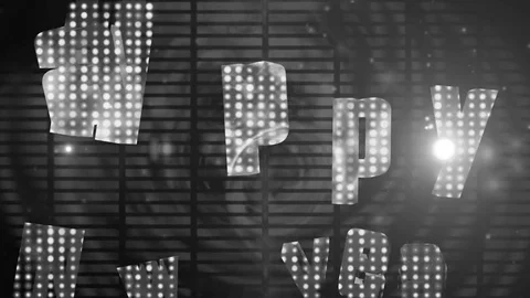 Happy new year with light flash colorless Video stock 69873641