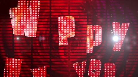 Happy new year with light flash Red Stock Footage 69873782