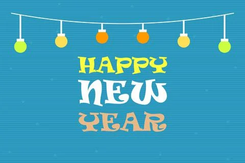 Happy New Year with light vector illustration イラスト素材
