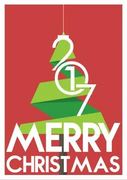 Happy New Year merry christmas 2017 background Stock Illustration