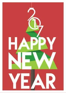 Happy New Year merry christmas 2017 background Stock Illustration