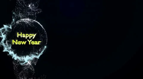 Happy New Year in Particles, Background Stock Footage 31980792
