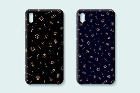 Happy New Year pattern. Template phone case with pattern Illustrazione stock