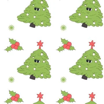 Happy new year pattern with y2k elements. Groovy characters background Illustrazione stock