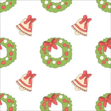 Happy new year pattern with y2k elements. Groovy characters background Stockillustratie