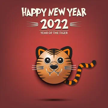Happy New year. Ping-pong ball in form of tiger Stock Illustration
