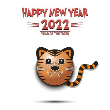 Happy New year. Ping-pong ball in form of tiger Stock Illustration