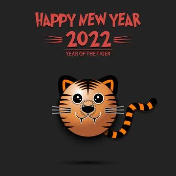 Happy New year. Ping-pong ball in form of tiger Stock Illustration