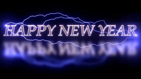 Happy new year presentation theme, Futuristic And cinematic new year text Illustrazione stock
