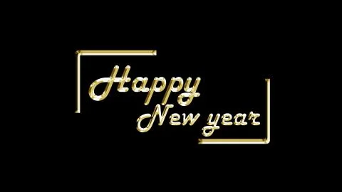 Happy new year presentation theme, 3D text with nice golden texture, new year Stock Illustration