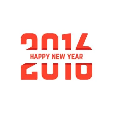 Happy new year with red broken numbers Stock Illustration
