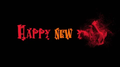 Happy New Year. Red particles text animation Stock Footage 130841745