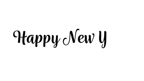 Happy New Year Script Text on a White Background Video stock 296495073