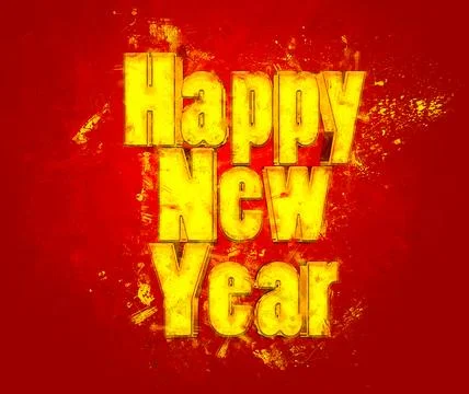 HAPPY NEW YEAR script text hand lettering. Design Celebration poster, banne.. Stock Illustration