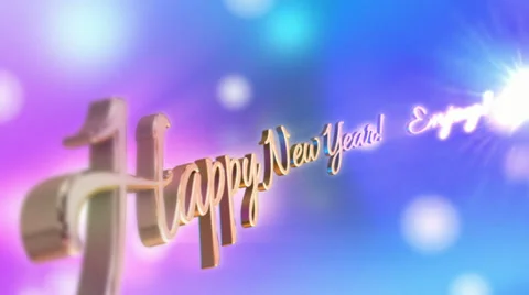 Happy New Year Scroll Stock Footage 33732172