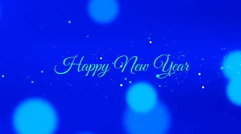 Happy new year, seamless loop, blue, with glittering sparkles and bokeh Stock Footage 56271777