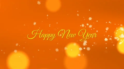Happy new year, seamless loop, orange, with snowflakes and bokeh 動画素材 56285947