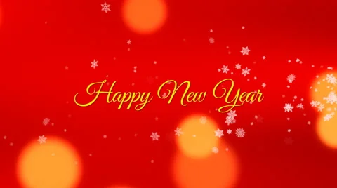 Happy new year, seamless loop, red, with snowflakes and bokeh 動画素材 56286223
