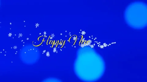 Happy new year, seamless loop, blue, with snowflakes and bokeh 動画素材 56286251