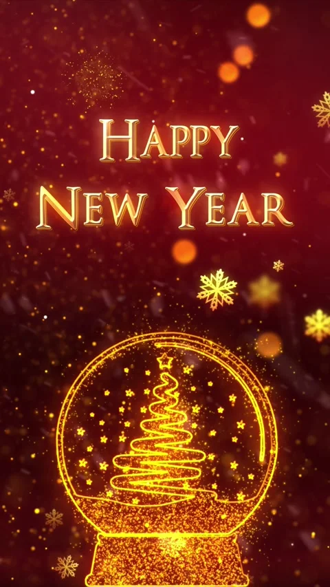 Happy New Year Snow Globe Background 4 Stock Footage 289091502