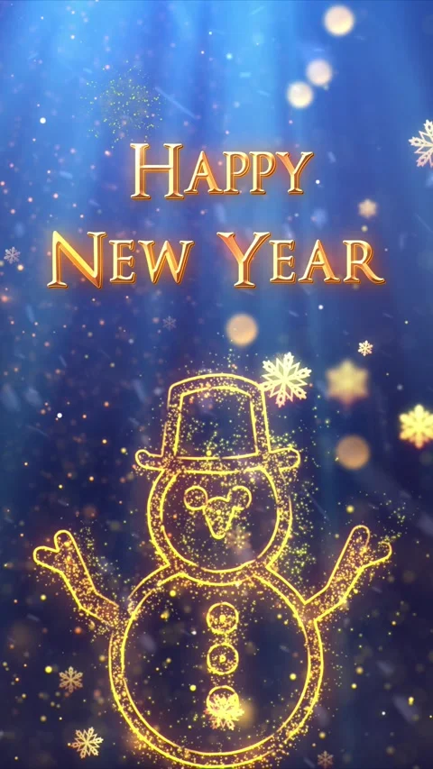Happy New Year Snowman Background 3 库存影片 289091595
