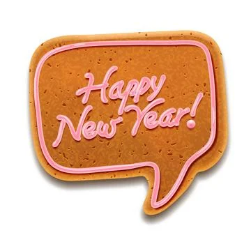 Happy New Year speech bubble, vector Eps10 image New Year speech bubble gi... Stock Photos