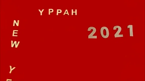 Happy New Year stop motion. Festive New Year video. Video postcard. Stock Footage 143189083