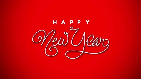 Happy new year stop motion 3D text animation in red background video 스톡 동영상 143416125