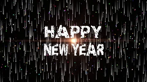 Happy New Year Text And Confetti Stock Footage 71018911