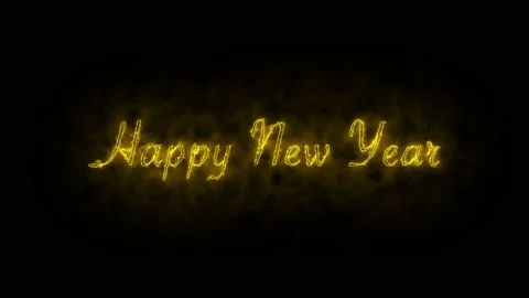 Happy new year text animated with sparkles effect. Stock Footage 201500082