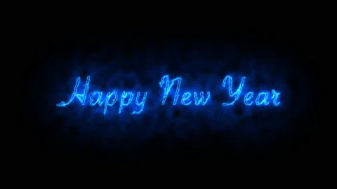 Happy new year text animated with sparkles effect. Stock Footage 201500084