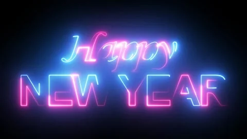 Happy New Year text animation 4k video. Lettering text for Happy New Year. .. Stock Footage 246794038