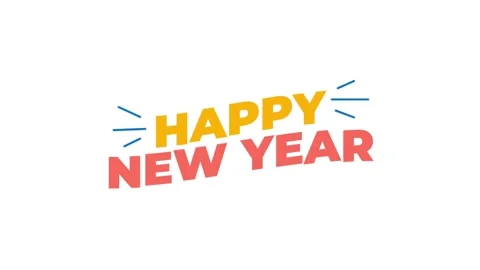 Happy new year text animation video Stock Footage 284310546