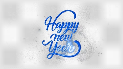 Happy New Year Text Blue Stock Footage 143587973