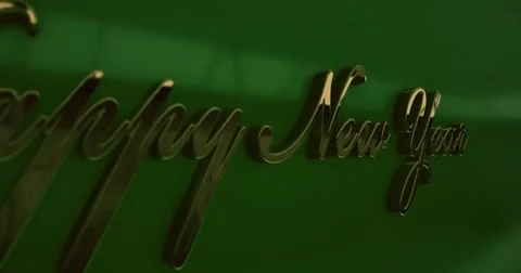 Happy new year text closeup Video stock 70208724