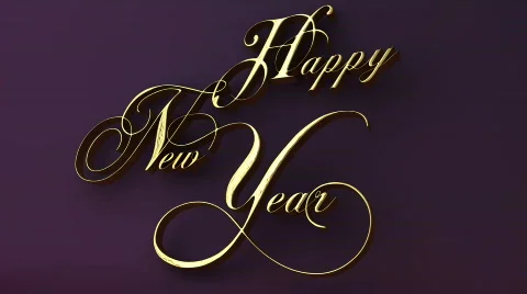 Happy New Year text Stock Footage 575680
