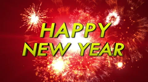 Happy New  Year Text Stock-Footage 44020904