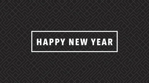 Happy New Year text in frame on black modern gradient Vídeo Stock 250571063