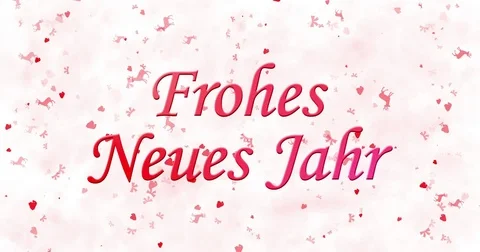 Happy New Year text in German "Frohes neues Jahr" formed from dust and turns to Stock Footage 70471481