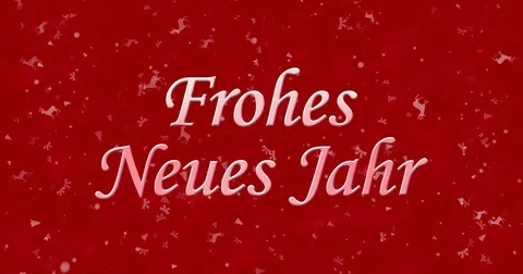 Happy New Year text in German "Frohes neues Jahr" formed from dust and turns to Stock Footage 70477077